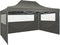 vidaXL - Partytent - met - 4 - zijwanden - inklapbaar - 3x4 - m - staal - antraciet