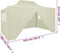 vidaXL - Partytent - met - 4 - zijwanden - inklapbaar - 3x4 - m - staal - crème