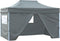 vidaXL - Partytent - met - 4 - zijwanden - inklapbaar - 3x4 - m - staal - antraciet