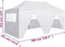 vidaXL - Partytent - met - 4 - zijwanden - inklapbaar - 3x6 - m - staal - wit