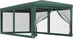 vidaXL - Partytent - met - 6 - mesh - zijwanden - 3x6 - m - HDPE - groen