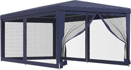 vidaXL - Partytent - met - 6 - mesh - zijwanden - 3x6 - m - HDPE - blauw