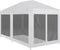 vidaXL - Partytent - met - 6 - mesh - zijwanden - 3x6 - m - HDPE - blauw