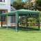 vidaXL - Partytent - met - 6 - mesh - zijwanden - 3x6 - m - HDPE - groen