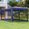 vidaXL - Partytent - met - 6 - mesh - zijwanden - 3x6 - m - HDPE - blauw