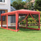 vidaXL - Partytent - met - 6 - mesh - zijwanden - 3x6 - m - HDPE - rood