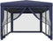 vidaXL - Partytent - met - 6 - mesh - zijwanden - 3x6 - m - HDPE - blauw