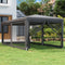 vidaXL - Partytent - met - 6 - mesh - zijwanden - 3x6 - m - HDPE - antracietkleurig