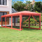 vidaXL - Partytent - met - 8 - mesh - zijwanden - 3x9 - m - HDPE - rood