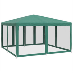 vidaXL - Partytent - met - 8 - mesh - zijwanden - 4x4 - m - HDPE - groen