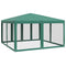 vidaXL - Partytent - met - 8 - mesh - zijwanden - 4x4 - m - HDPE - groen