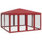 vidaXL - Partytent - met - 8 - mesh - zijwanden - 4x4 - m - HDPE - rood