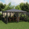 vidaXL - Partytent - met - 8 - mesh - zijwanden - 4x4 - m - HDPE - antracietkleurig