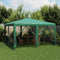 vidaXL - Partytent - met - 8 - mesh - zijwanden - 4x4 - m - HDPE - groen
