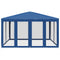 vidaXL - Partytent - met - 8 - mesh - zijwanden - 4x4 - m - HDPE - blauw