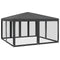 vidaXL - Partytent - met - 8 - mesh - zijwanden - 4x4 - m - HDPE - antracietkleurig