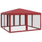 vidaXL - Partytent - met - 8 - mesh - zijwanden - 4x4 - m - HDPE - rood