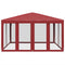 vidaXL - Partytent - met - 8 - mesh - zijwanden - 4x4 - m - HDPE - rood