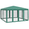 vidaXL - Partytent - met - 8 - mesh - zijwanden - 4x4 - m - HDPE - groen