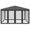 vidaXL - Partytent - met - 8 - mesh - zijwanden - 4x4 - m - HDPE - antracietkleurig