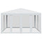 vidaXL - Partytent - met - 8 - mesh - zijwanden - 4x4 - m - HDPE - wit
