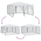 vidaXL - Partytent - met - 8 - mesh - zijwanden - 4x4 - m - HDPE - wit