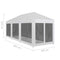vidaXL - Partytent - met - 8 - mesh - zijwanden - 9x3 - m