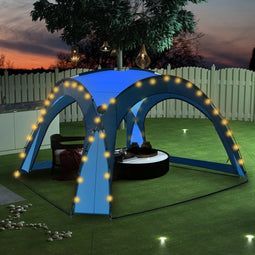 vidaXL - Partytent - met - LED - en - 4 - zijwanden - 3,6x3,6x2,3 - m - camouflage