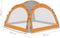 vidaXL - Partytent - met - LED - en - 4 - zijwanden - 3,6x3,6x2,3 - m - grijs - en - oranje
