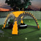 vidaXL - Partytent - met - LED - en - 4 - zijwanden - 3,6x3,6x2,3 - m - grijs - en - oranje