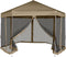 vidaXL - Partytent - met - wanden - zeshoekig - 3,6x3,1 - m - taupe - 220 - g/m²