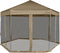 vidaXL - Partytent - met - wanden - zeshoekig - 3,6x3,1 - m - taupe - 220 - g/m²