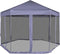 vidaXL - Partytent - met - zijwanden - pop-up - zeshoekig - 3,6x3,1 - m - donkerblauw