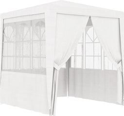 vidaXL - Partytent - met - zijwanden - professioneel - 90 - g/m² - 2x2 - m - wit