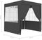 vidaXL - Partytent - met - zijwanden - professioneel - 90 - g/m² - 2x2 - m - antraciet