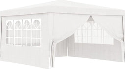vidaXL - Partytent - met - zijwanden - professioneel - 90 - g/m² - 4x4 - m - wit