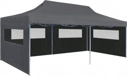vidaXL - Partytent - pop-up - inklapbaar - met - zijwanden - 3x6 - m - antraciet