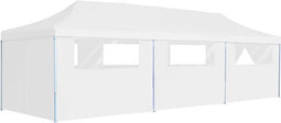 vidaXL - Partytent - pop-up - met - 8 - zijwanden - 3x9 - m - wit