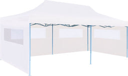 vidaXL - Partytent - pop-up - met - zijwanden - 3x6 - m - staal - wit