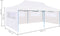 vidaXL - Partytent - pop-up - met - zijwanden - 3x6 - m - staal - wit