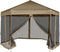 vidaXL - Partytent - pop-up - zeshoekig - met - 6 - zijwanden - 3,6x3,1 - m - crèmewit
