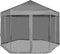 vidaXL - Partytent - pop-up - zeshoekig - met - 6 - zijwanden - 3,6x3,1 - m - grijs