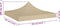 vidaXL - Partytentdak - 270 - g/m² - 3x3 - m - beige