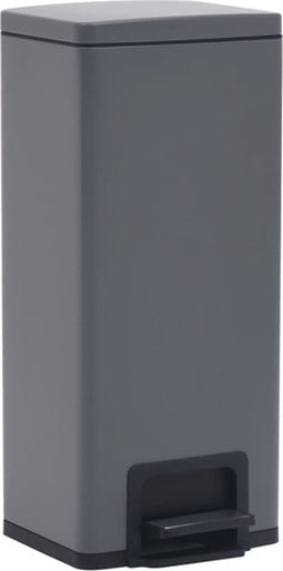 vidaXL - Pedaalemmer - met - anti-vingerafdruk - 30 - L - RVS - grijs