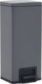 vidaXL - Pedaalemmer - met - anti-vingerafdruk - 30 - L - RVS - grijs