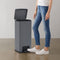 vidaXL - Pedaalemmer - met - anti-vingerafdruk - 30 - L - RVS - grijs