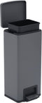 vidaXL - Pedaalemmer - met - anti-vingerafdruk - 30 - L - RVS - grijs