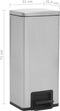 vidaXL - Pedaalemmer - met - anti-vingerafdruk - 30 - L - RVS - zilverkleurig