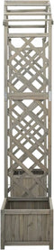 vidaXL - Pergola - met - plantenbak - massief - vurenhout - grijs