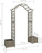 vidaXL - Pergola - met - plantenbak - massief - vurenhout - grijs